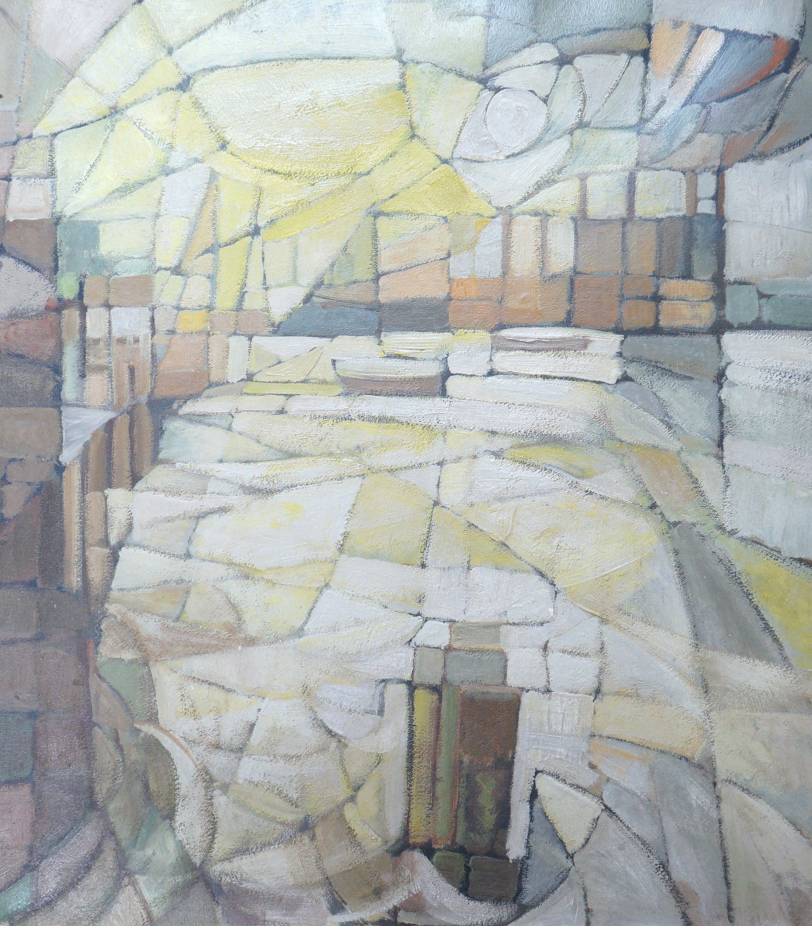 VCW '62, oil on board, Stylised landscape, 44 x 39cm
